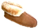 Men's Sheepskin Moccasins - Ankle-Hi Slipper-Shoe-Booties - Leather softsole for warm and confortable indoor use, golden tan sheepskin; sizes: 7-13 & 14X (full sizes only)